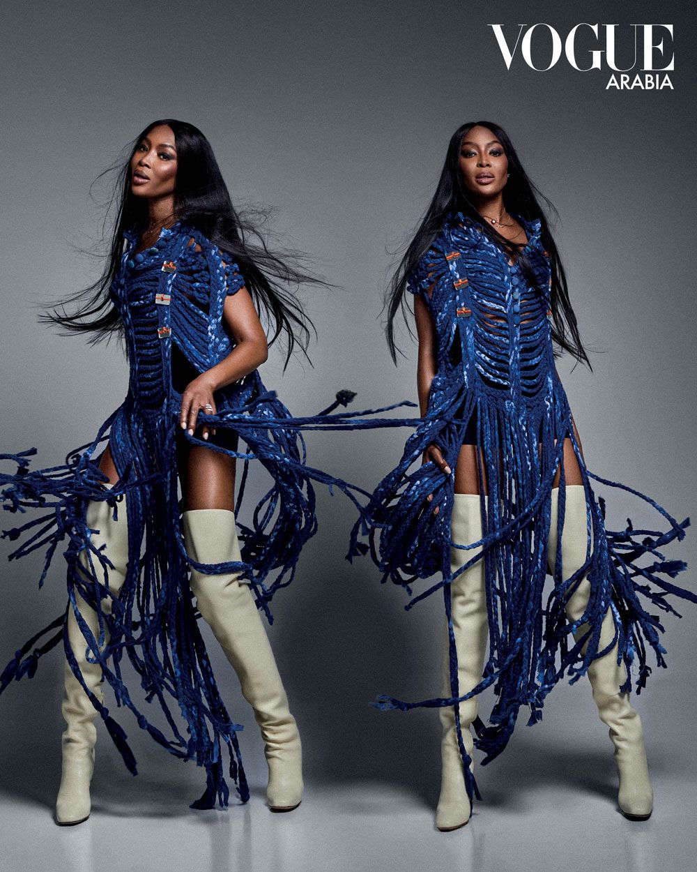 Naomi Campbell Wears Thebe Magugu, Kenneth Ize, Others, On Vogue Arabia Cover