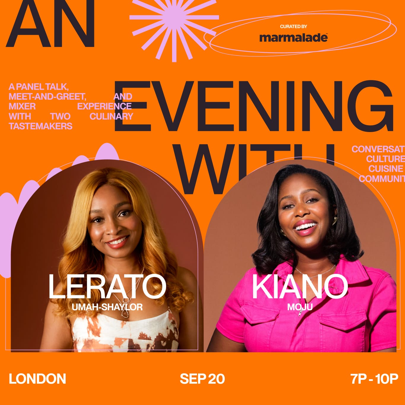 HOMEMADE: An Evening with Lerato Umah-Shaylor & Kiano Moju, Sept 20th